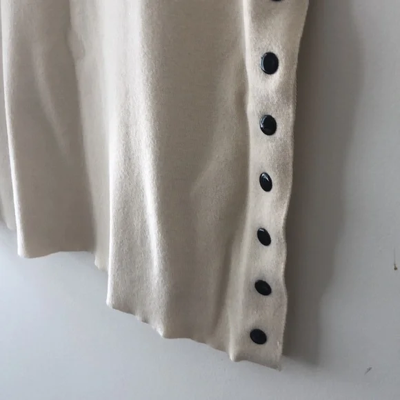 New Emporio Armani crew neck snap open side cropped cashmere blend sweater